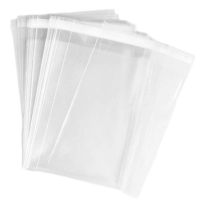 UNIQUEPACKING 100 Pcs 5 1/2 X 8 1/8 Clear A8 Card Resealable Cello/Cellophane Bags - Image 1